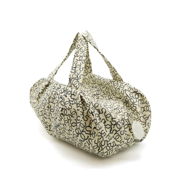 Chanel No.5 Coco Mark Arabesque Mini Boston Bag Canvas Ivory White - Picture 2 of 9